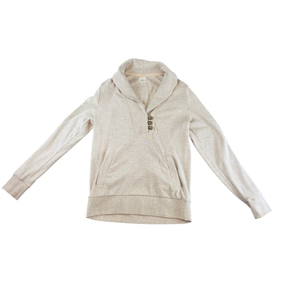 Banana Republic Sweaters - Banana Republic Oatmeal Shawl Collar Button Pullover Sweatshirt Sweater Womens L